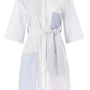 Striped White and Blue Dress